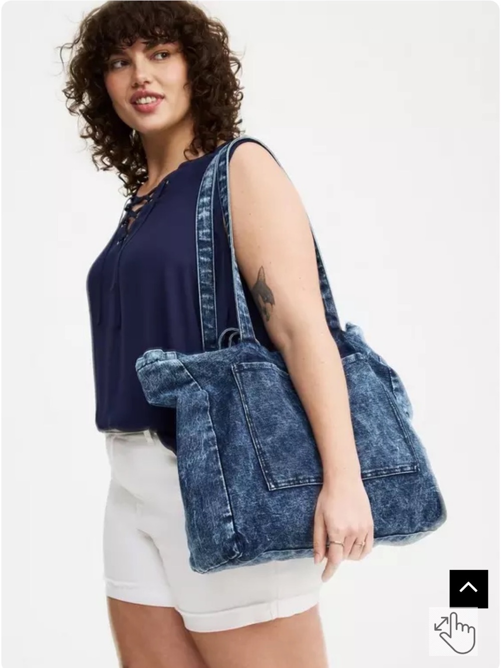 Torrid Blue Denim Tote Bag Multi-Strap Casual Everyday Carry NWT Woven Fabric